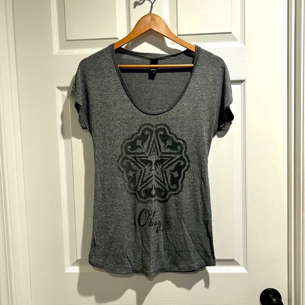 Obey Heather Gray Star Graphic Tee